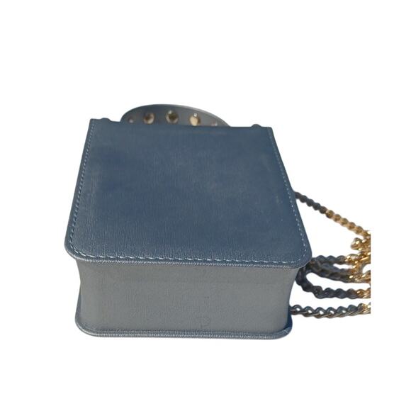 Fashionable Faux Leather Phone Crossbody with Studs Chain Strap Phone Purse Gray - Picture 6 of 7